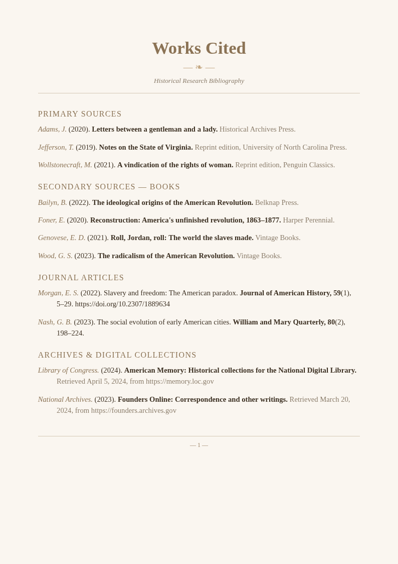 Vintage Paper Citation